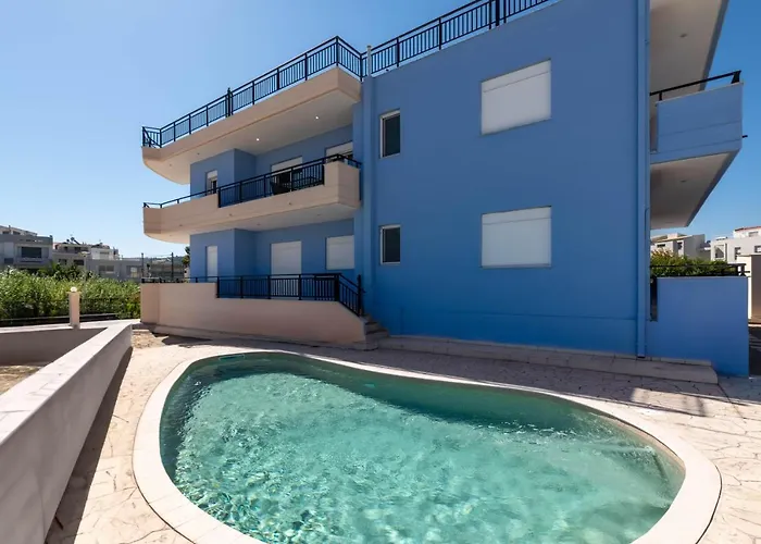 White & Blue Beachfront Luxury Villa * إياليسوس